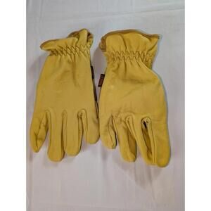 KLEIN TOOLS 60604 Leather Utility Work Gloves Yellow Gold L New